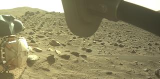 View image taken on Mars, Mars Perseverance Sol 822: Front Right Hazard Avoidance Camera (Hazcam)