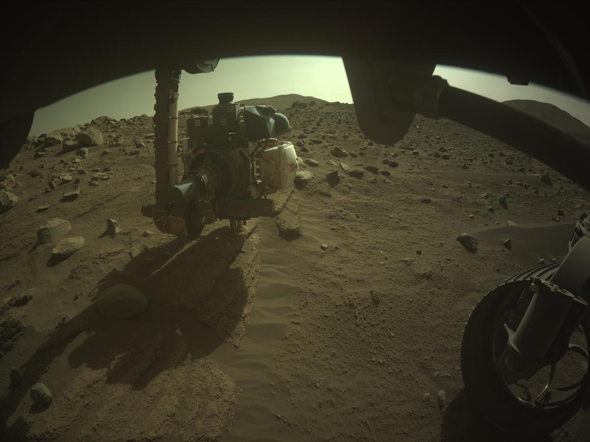 This image was taken by FRONT_HAZCAM_RIGHT_A onboard NASA's Mars rover Perseverance on Sol 822