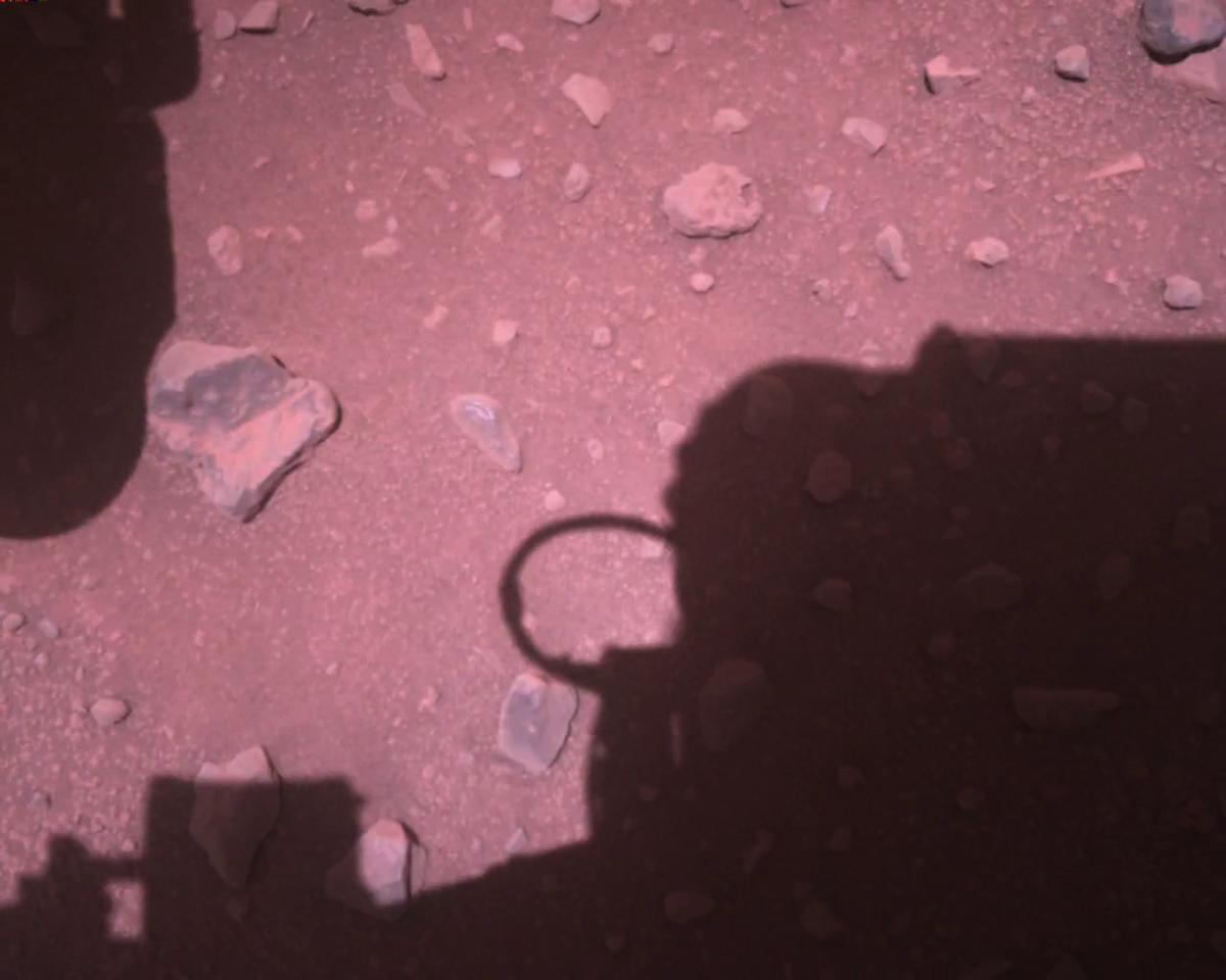 This image was taken by EDL_RDCAM onboard NASA's Mars rover Perseverance on Sol 831