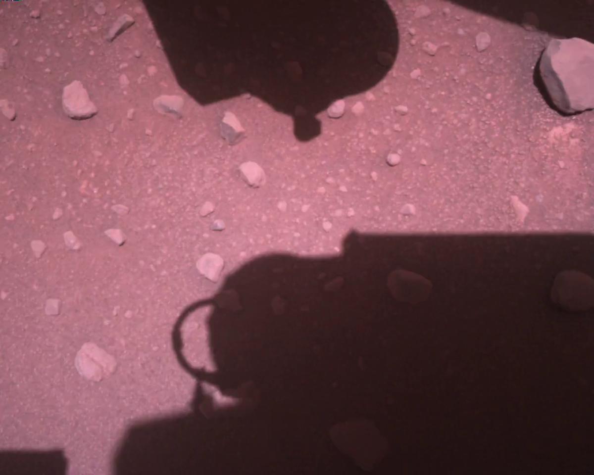 This image was taken by EDL_RDCAM onboard NASA's Mars rover Perseverance on Sol 831