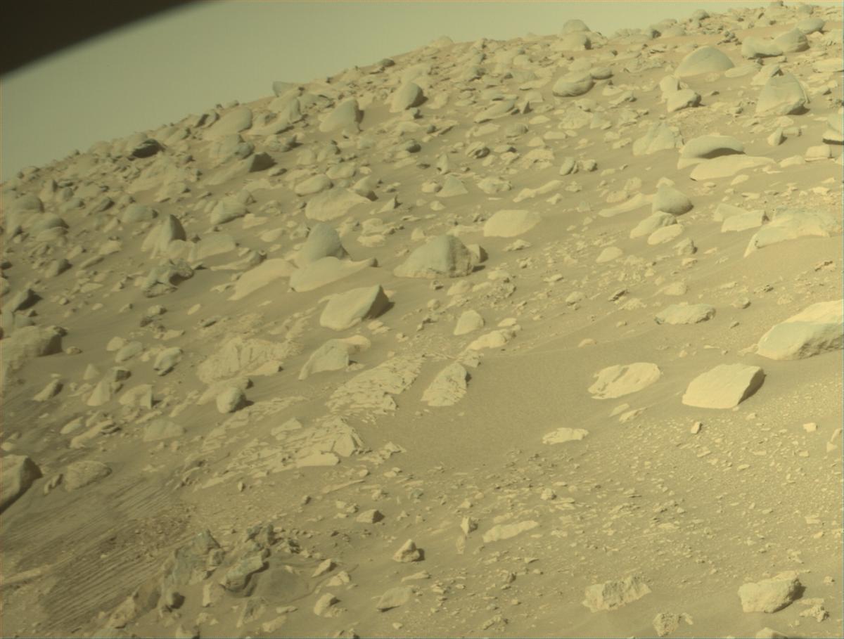This image was taken by FRONT_HAZCAM_RIGHT_A onboard NASA's Mars rover Perseverance on Sol 838