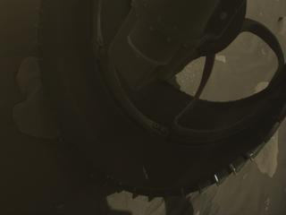 View image taken on Mars, Mars Perseverance Sol 843: Front Right Hazard Avoidance Camera (Hazcam)