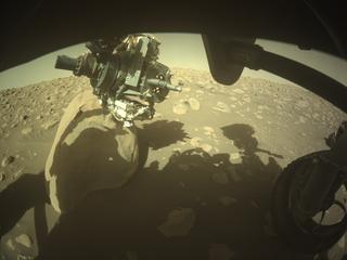 View image taken on Mars, Mars Perseverance Sol 847: Front Right Hazard Avoidance Camera (Hazcam)