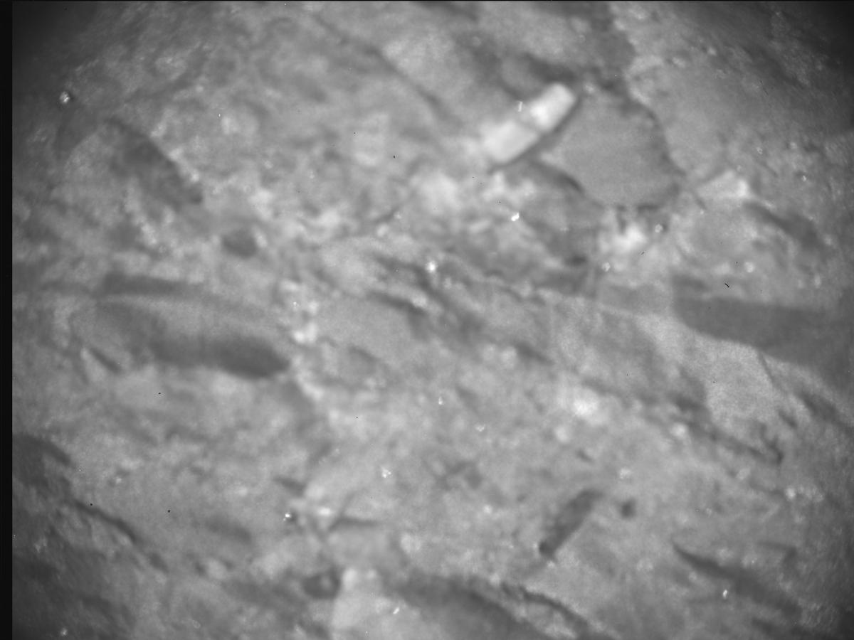 This image was taken by SHERLOC_ACI onboard NASA's Mars rover Perseverance on Sol 847