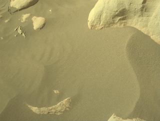 View image taken on Mars, Mars Perseverance Sol 848: Front Left Hazard Avoidance Camera (Hazcam)