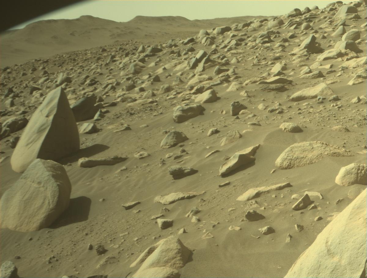 This image was taken by FRONT_HAZCAM_RIGHT_A onboard NASA's Mars rover Perseverance on Sol 848