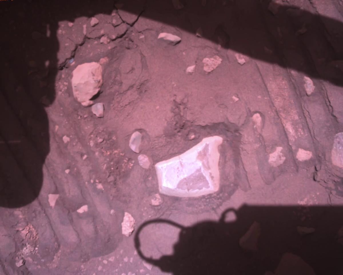 This image was taken by EDL_RDCAM onboard NASA's Mars rover Perseverance on Sol 849