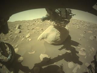 View image taken on Mars, Mars Perseverance Sol 849: Front Left Hazard Avoidance Camera (Hazcam)