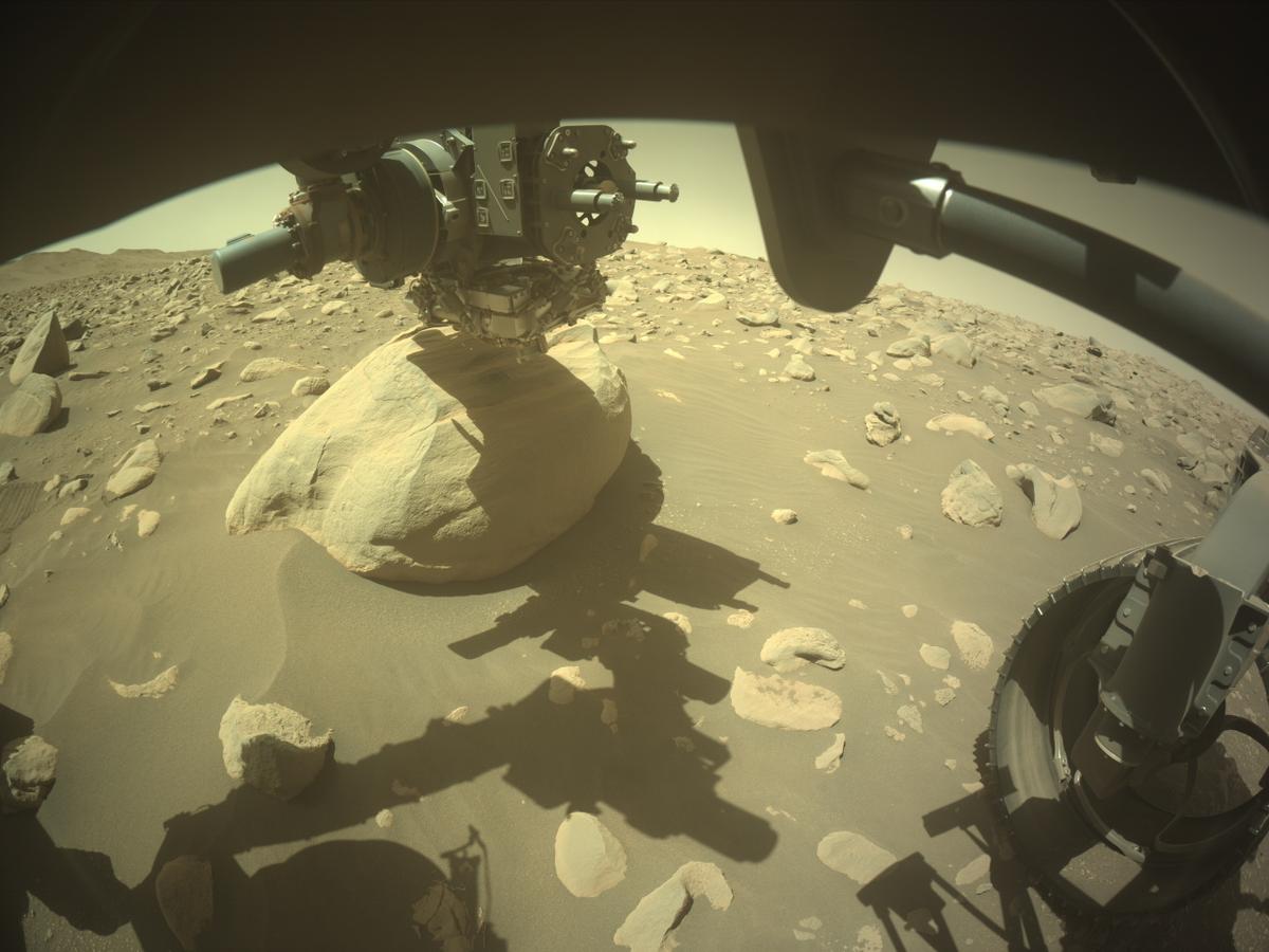 This image was taken by FRONT_HAZCAM_RIGHT_A onboard NASA's Mars rover Perseverance on Sol 849