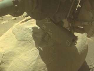 View image taken on Mars, Mars Perseverance Sol 850: Front Left Hazard Avoidance Camera (Hazcam)
