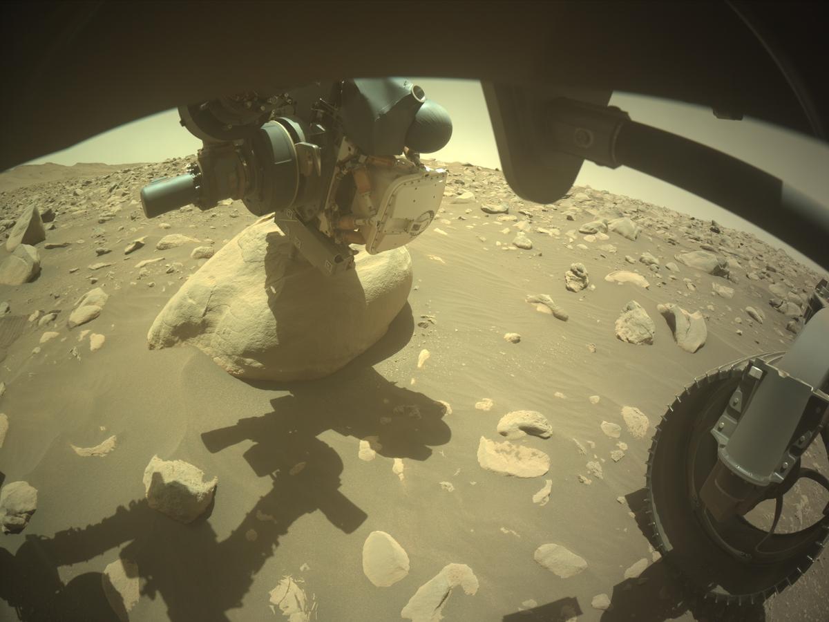 This image was taken by FRONT_HAZCAM_RIGHT_A onboard NASA's Mars rover Perseverance on Sol 850