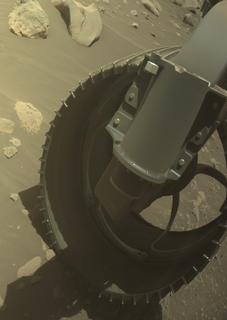 View image taken on Mars, Mars Perseverance Sol 850: Front Right Hazard Avoidance Camera (Hazcam)