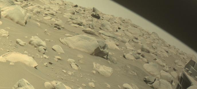 This image was taken by FRONT_HAZCAM_RIGHT_A onboard NASA's Mars rover Perseverance on Sol 850