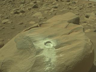 View image taken on Mars, Mars Perseverance Sol 850: Front Right Hazard Avoidance Camera (Hazcam)