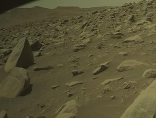 View image taken on Mars, Mars Perseverance Sol 850: Front Right Hazard Avoidance Camera (Hazcam)