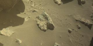 View image taken on Mars, Mars Perseverance Sol 858: Front Left Hazard Avoidance Camera (Hazcam)