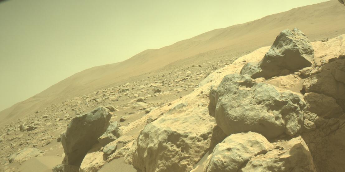 This image was taken by FRONT_HAZCAM_LEFT_A onboard NASA's Mars rover Perseverance on Sol 859