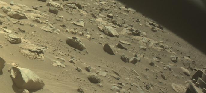 This image was taken by FRONT_HAZCAM_RIGHT_A onboard NASA's Mars rover Perseverance on Sol 859