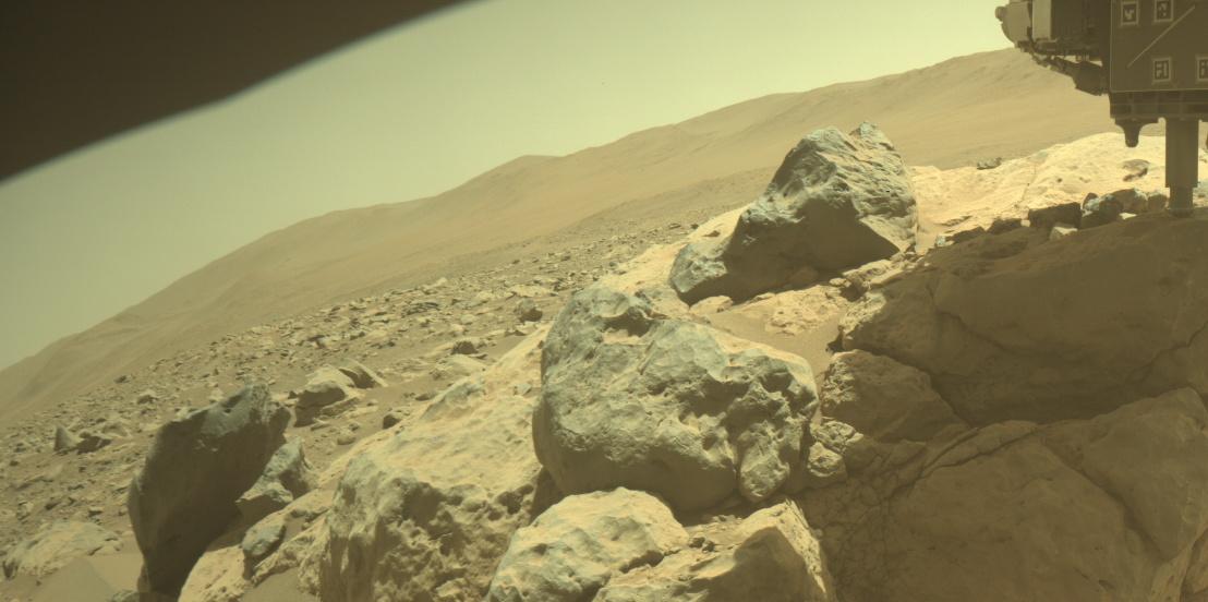This image was taken by FRONT_HAZCAM_RIGHT_A onboard NASA's Mars rover Perseverance on Sol 859