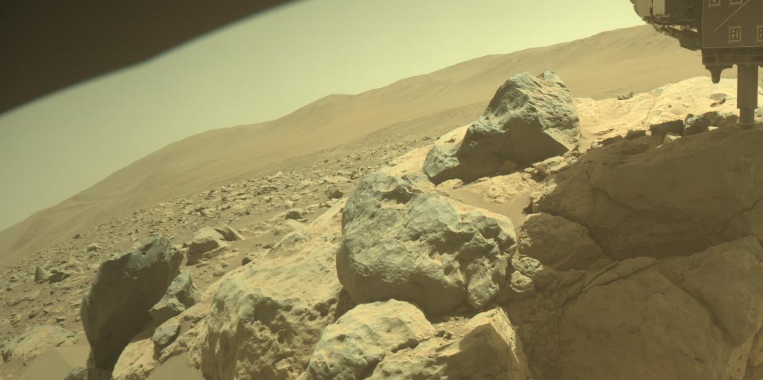 This image was taken by FRONT_HAZCAM_RIGHT_A onboard NASA's Mars rover Perseverance on Sol 859