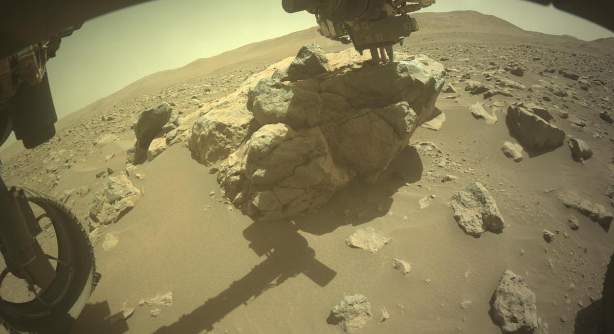 This image was taken by FRONT_HAZCAM_LEFT_A onboard NASA's Mars rover Perseverance on Sol 863