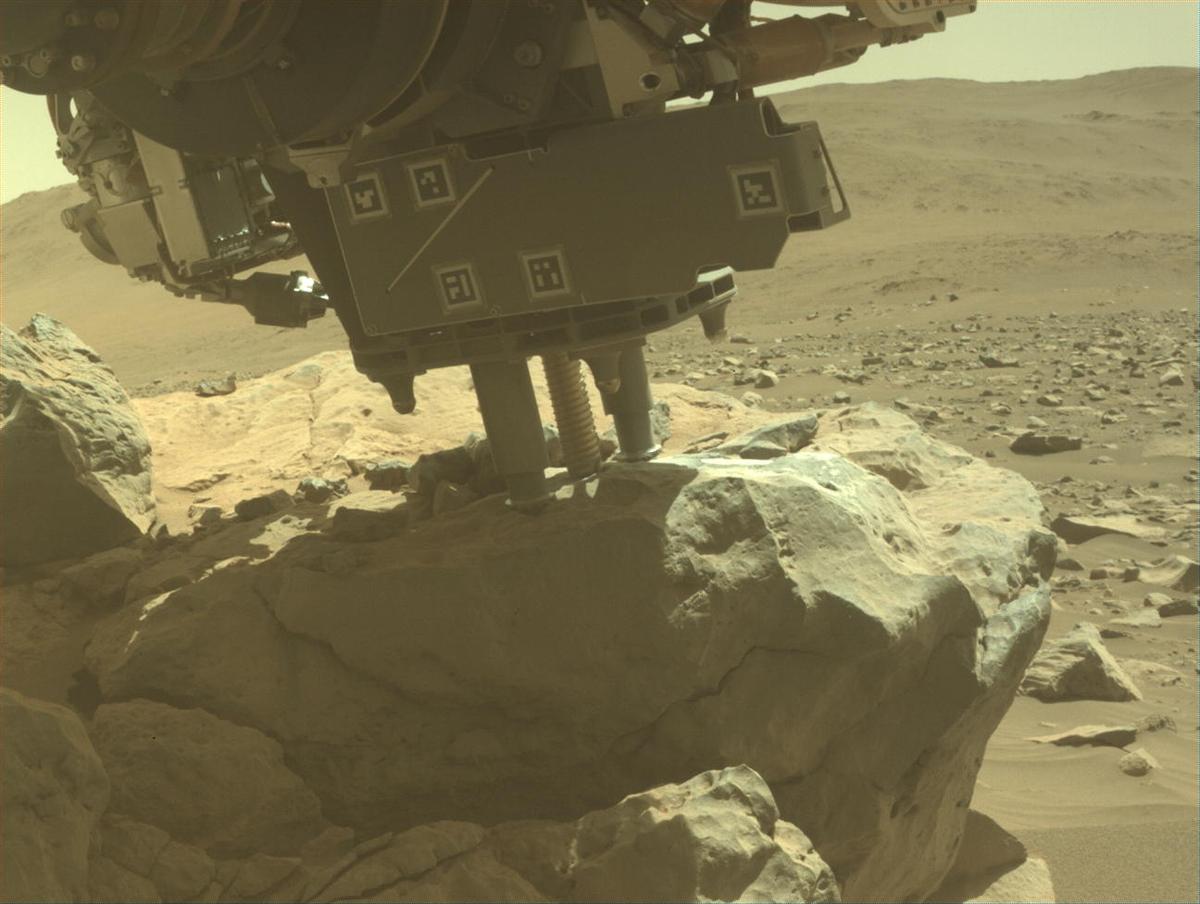 This image was taken by FRONT_HAZCAM_LEFT_A onboard NASA's Mars rover Perseverance on Sol 863