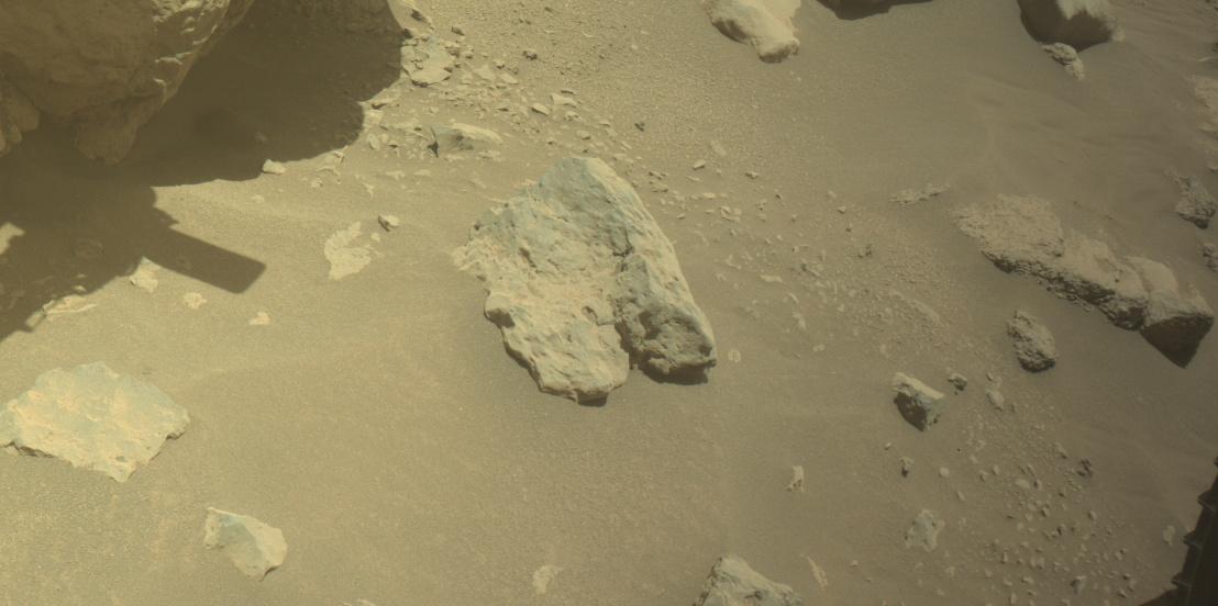 This image was taken by FRONT_HAZCAM_LEFT_A onboard NASA's Mars rover Perseverance on Sol 864