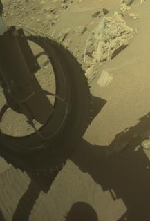 View image taken on Mars, Mars Perseverance Sol 864: Front Left Hazard Avoidance Camera (Hazcam)