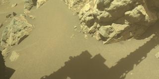 View image taken on Mars, Mars Perseverance Sol 864: Front Left Hazard Avoidance Camera (Hazcam)