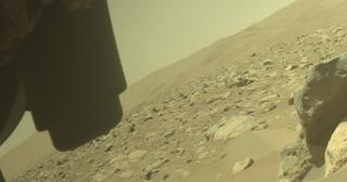 View image taken on Mars, Mars Perseverance Sol 864: Front Left Hazard Avoidance Camera (Hazcam)