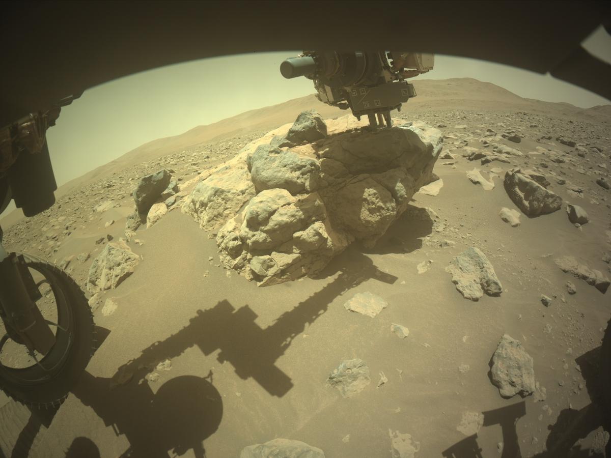 This image was taken by FRONT_HAZCAM_LEFT_A onboard NASA's Mars rover Perseverance on Sol 864