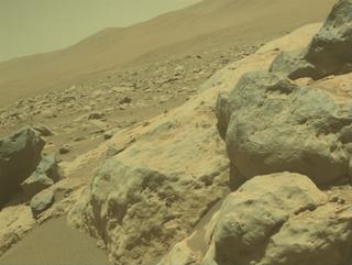 View image taken on Mars, Mars Perseverance Sol 864: Front Left Hazard Avoidance Camera (Hazcam)