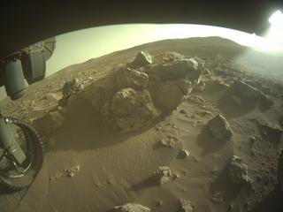 View image taken on Mars, Mars Perseverance Sol 864: Front Left Hazard Avoidance Camera (Hazcam)