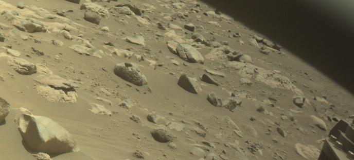 This image was taken by FRONT_HAZCAM_RIGHT_A onboard NASA's Mars rover Perseverance on Sol 864