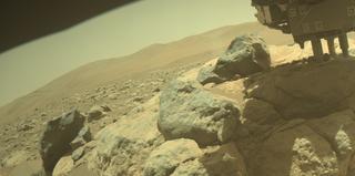 View image taken on Mars, Mars Perseverance Sol 864: Front Right Hazard Avoidance Camera (Hazcam)