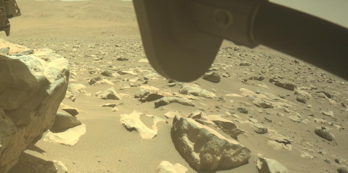 This image was taken by FRONT_HAZCAM_RIGHT_A onboard NASA's Mars rover Perseverance on Sol 864