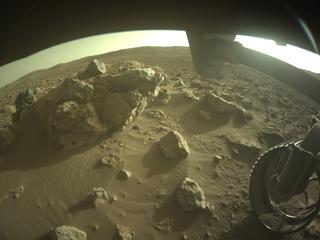 View image taken on Mars, Mars Perseverance Sol 864: Front Right Hazard Avoidance Camera (Hazcam)