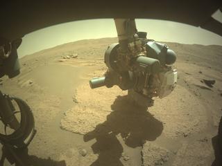View image taken on Mars, Mars Perseverance Sol 877: Front Left Hazard Avoidance Camera (Hazcam)