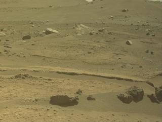 View image taken on Mars, Mars Perseverance Sol 877: Front Left Hazard Avoidance Camera (Hazcam)