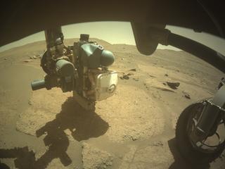 View image taken on Mars, Mars Perseverance Sol 877: Front Right Hazard Avoidance Camera (Hazcam)