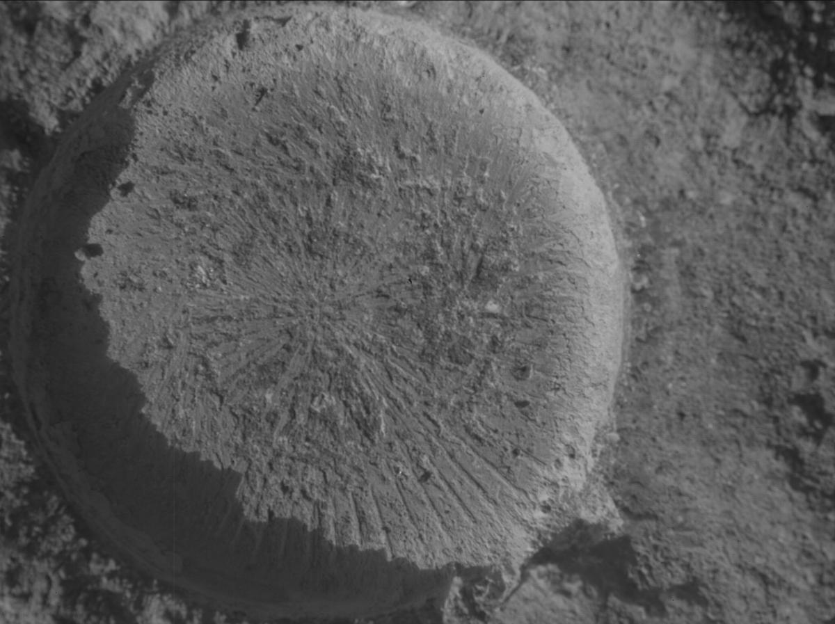 This image was taken by SHERLOC_WATSON onboard NASA's Mars rover Perseverance on Sol 877