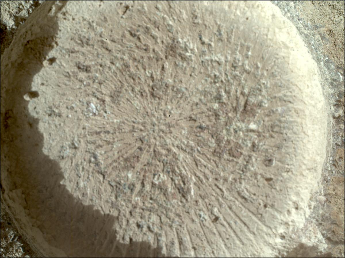 This image was taken by SHERLOC_WATSON onboard NASA's Mars rover Perseverance on Sol 877