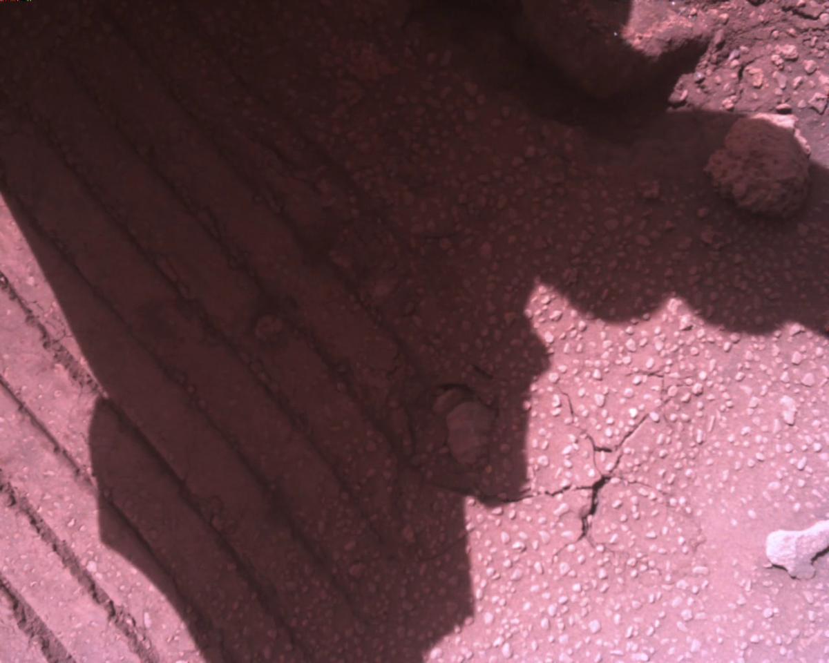 This image was taken by EDL_RDCAM onboard NASA's Mars rover Perseverance on Sol 881