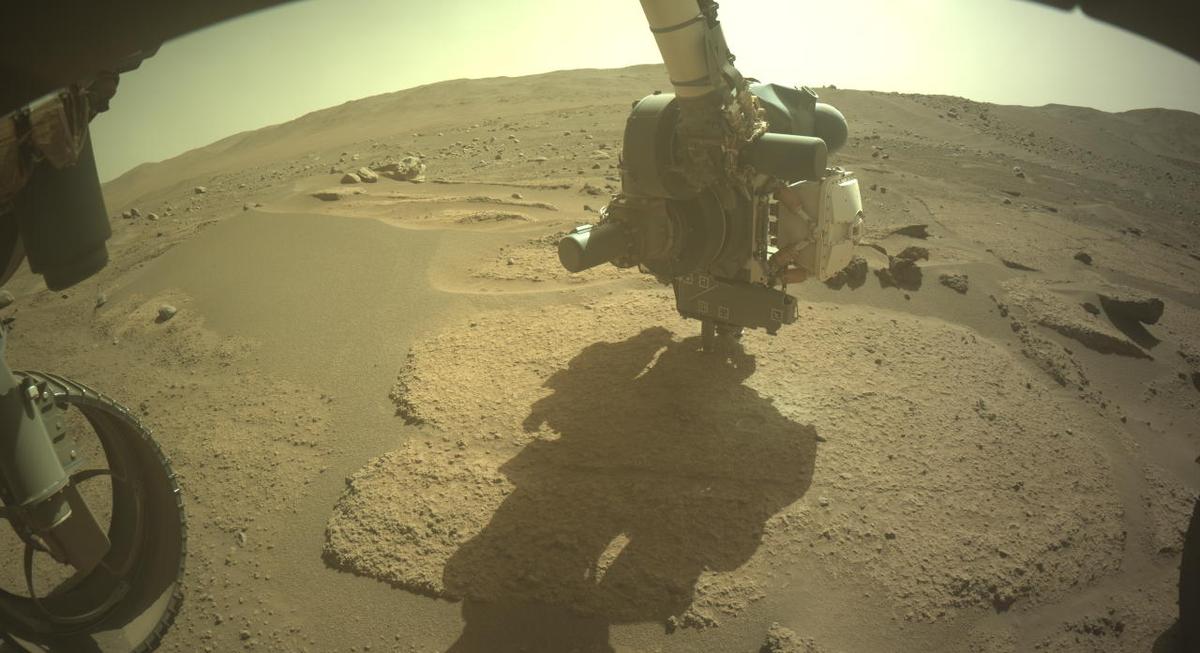 This image was taken by FRONT_HAZCAM_LEFT_A onboard NASA's Mars rover Perseverance on Sol 882