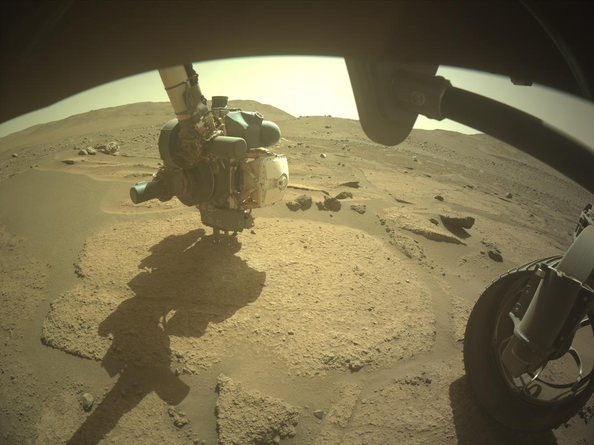 This image was taken by FRONT_HAZCAM_RIGHT_A onboard NASA's Mars rover Perseverance on Sol 882