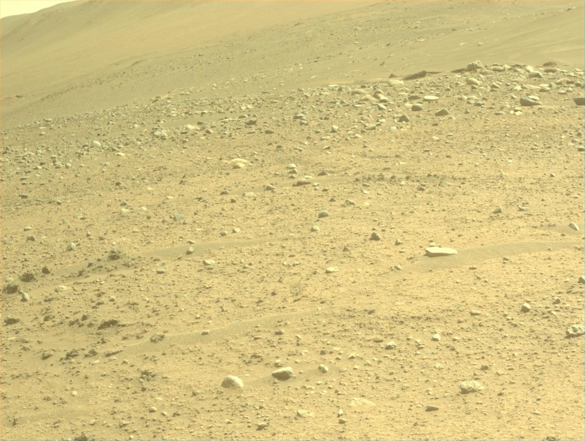 This image was taken by FRONT_HAZCAM_LEFT_A onboard NASA's Mars rover Perseverance on Sol 886