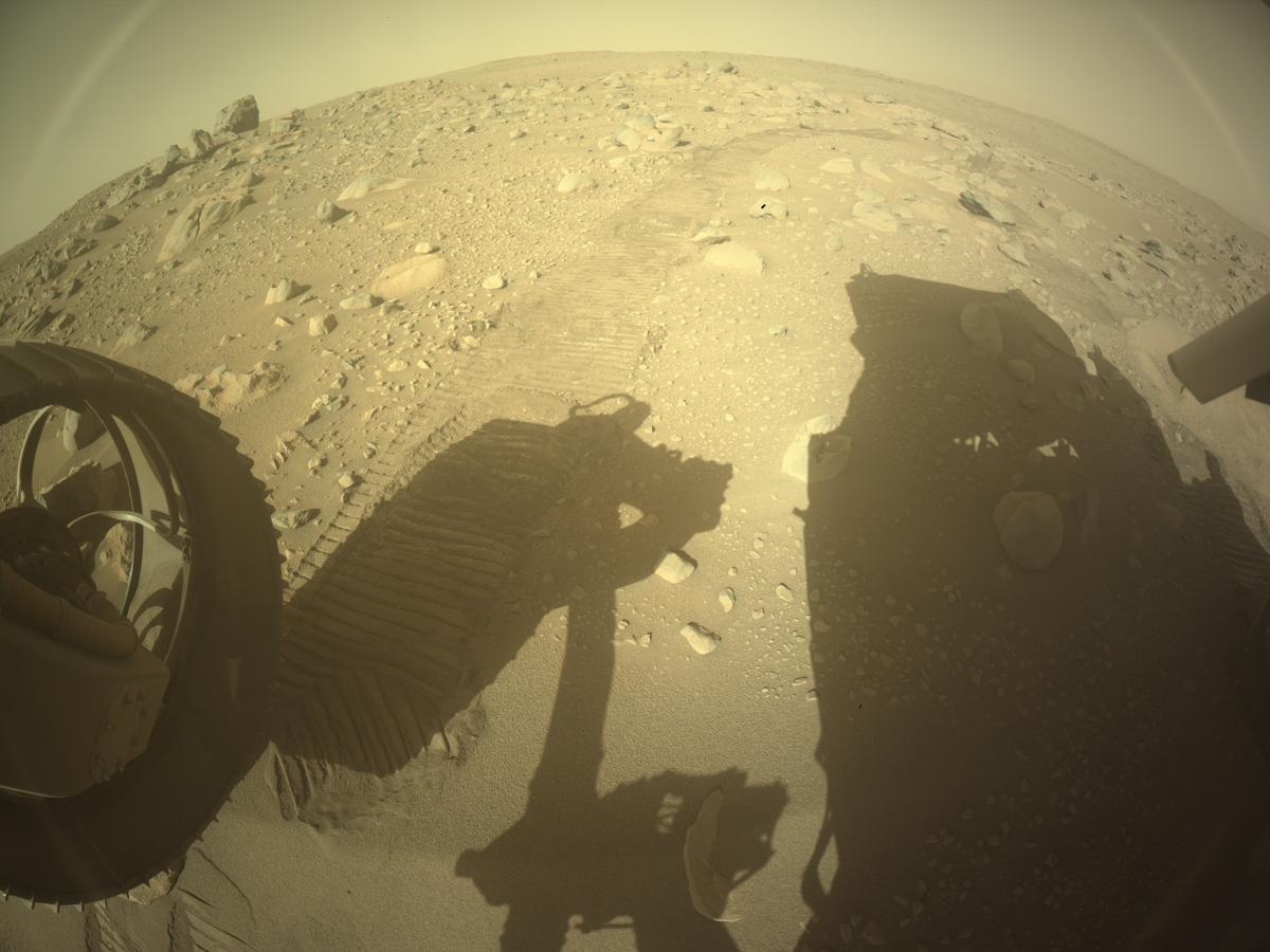 This image was taken by REAR_HAZCAM_LEFT onboard NASA's Mars rover Perseverance on Sol 896
