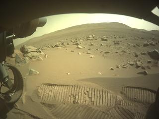 View image taken on Mars, Mars Perseverance Sol 907: Front Left Hazard Avoidance Camera (Hazcam)