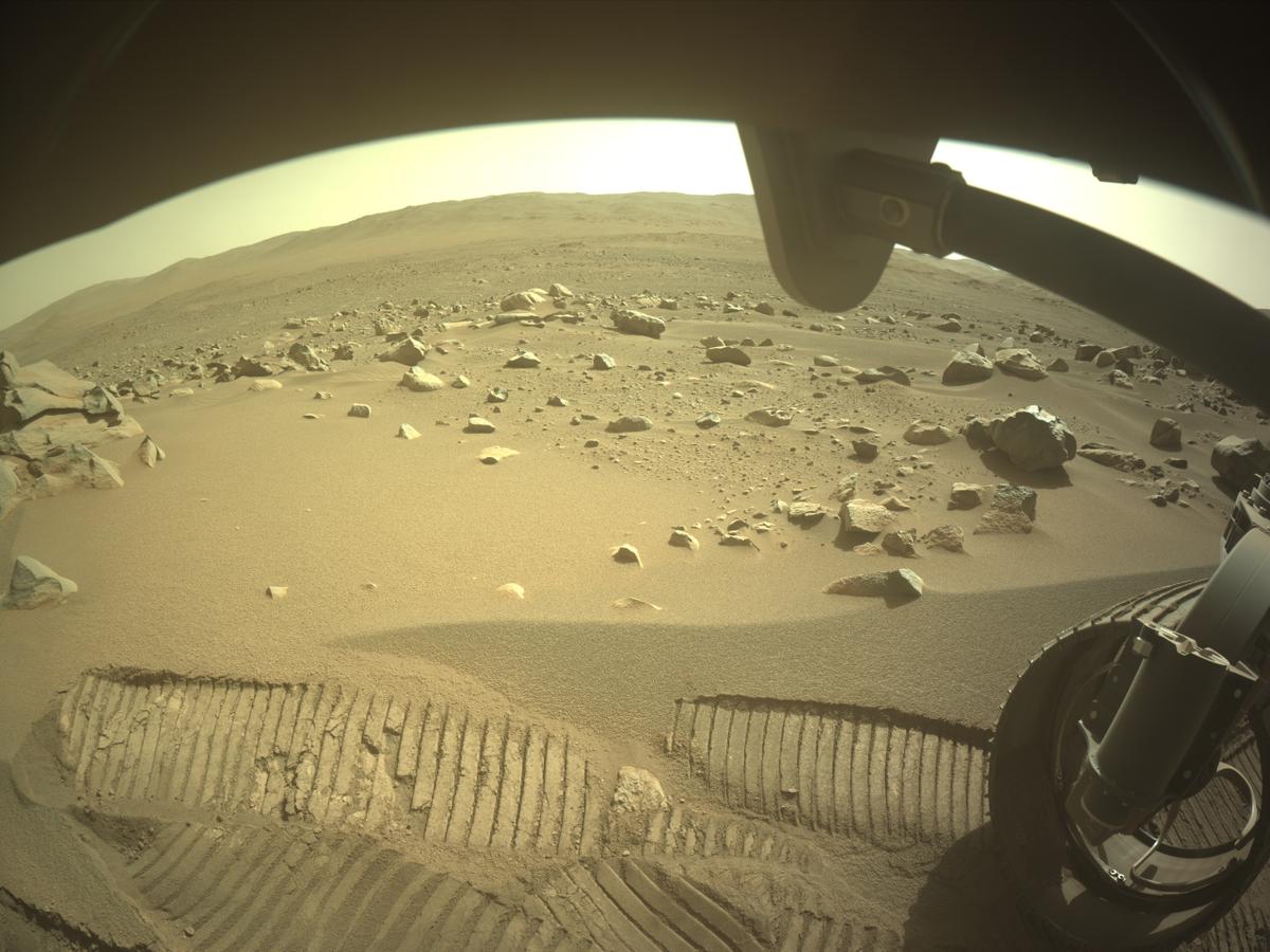 This image was taken by FRONT_HAZCAM_RIGHT_A onboard NASA's Mars rover Perseverance on Sol 907