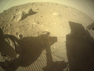 View image taken on Mars, Mars Perseverance Sol 907: Rear Left Hazard Avoidance Camera (Hazcam)